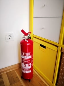 House wood indoors fire extinguisher