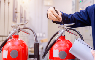 Fire extinguisher inspection.