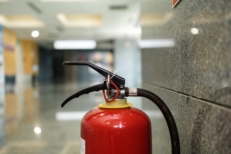 Fire extinguisher on a New Zealand Property.